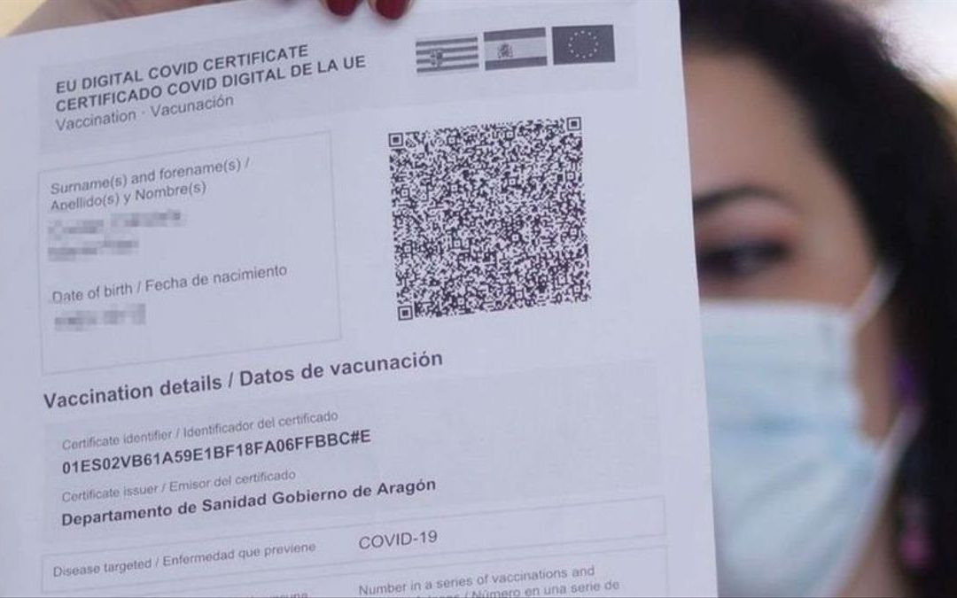 El certificado COVID será obligatorio en Aragón a partir de este jueves para el ocio nocturno, celebraciones y eventos multitudinarios